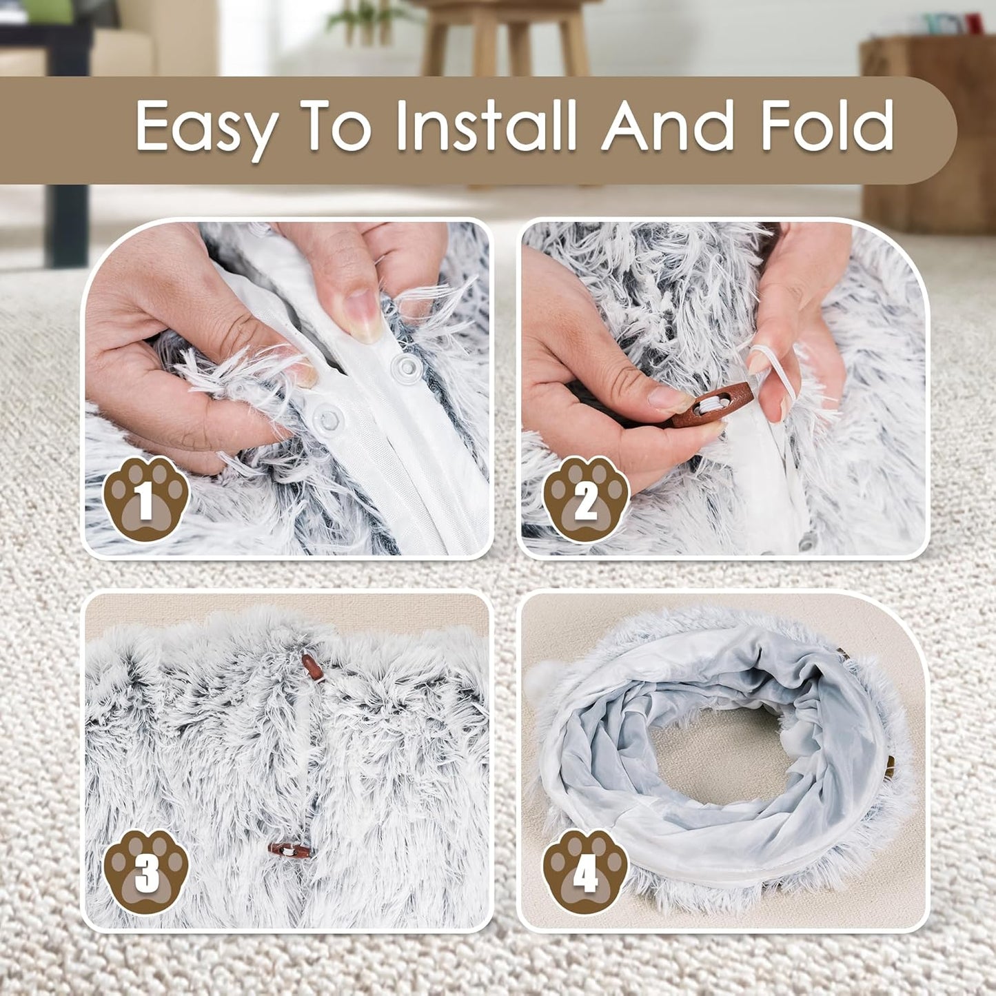 Avico Cat Tunnel Bed For Indoor Cats Collapsible Bed